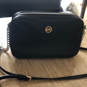 Michael Kors Black Leather Crossbody Purse